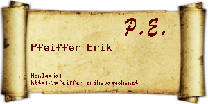 Pfeiffer Erik névjegykártya